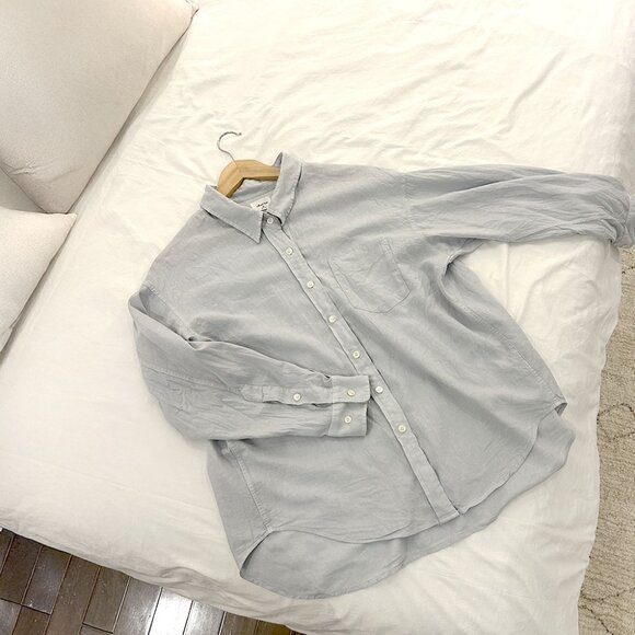 Wilfred Free Relaxed Linen Shirt in Blue Cloud 2XS - Picture 2 of 11